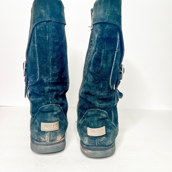 Ugg Cargo III Pocket Zip Buckle Side Back Zip Black Winter Sherpa Boots Snow - Picture 3 of 5